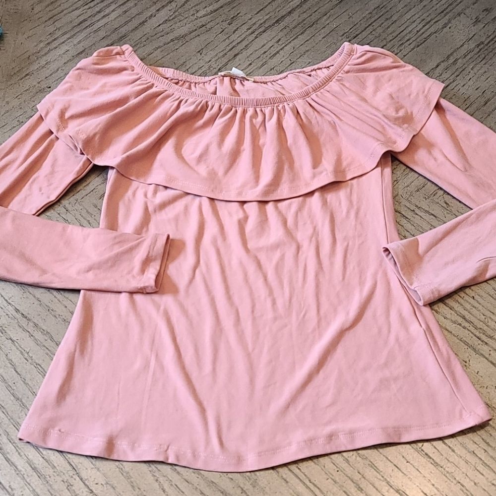 Size small blush pink off shoulder ruffle top
